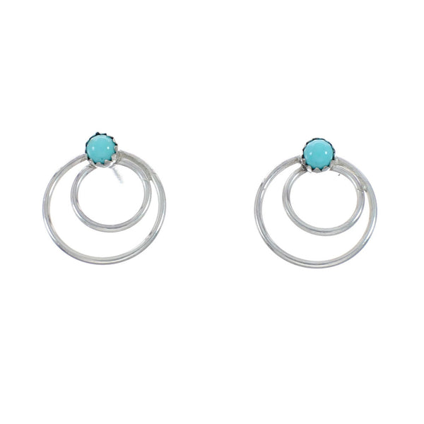 Native American Turquoise Sterling Silver Post Earrings SN20319